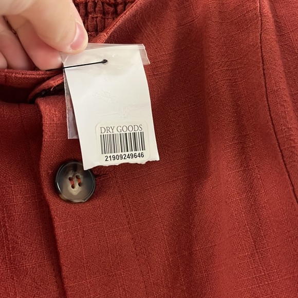 NEW Dry Goods Muted Red Button Up Sleeveless Dress - Picture 4 of 4